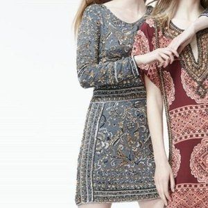 Calypso St Barth Hivera Embellished Cashmere Dress S Derby Gray Beaded Sequin